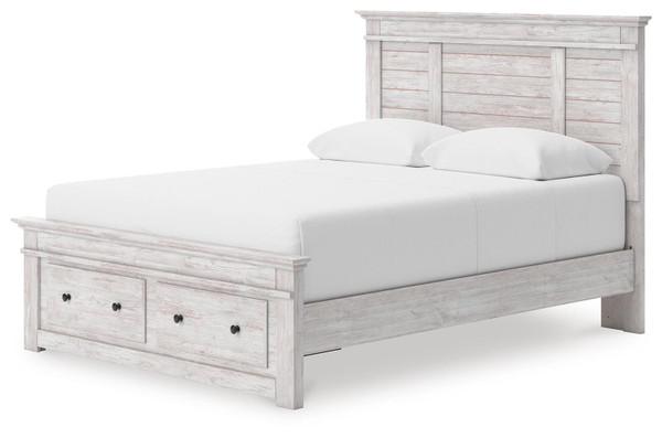 Ashley Fenderport Whitewash Queen Panel Storage Bed B100/13/B1171/54S/57/60/95