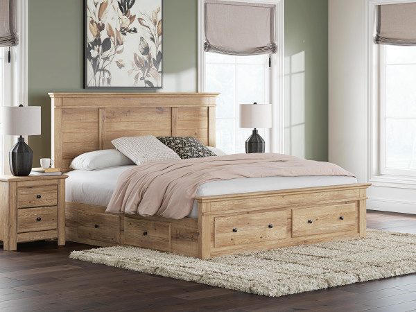 Ashley Fenderport Tan King Panel Storage Bed B100/14/B1170/56S/58/60(2)