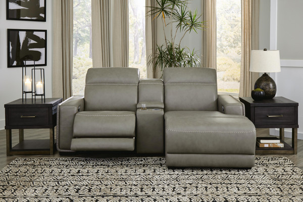 Ashley Correze Gray 3-Piece Power Reclining Sectional with Chaise