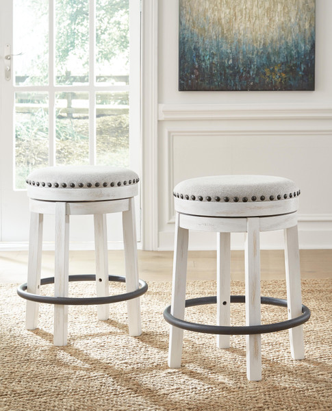 Ashley Valebeck White Black Counter Height Stool