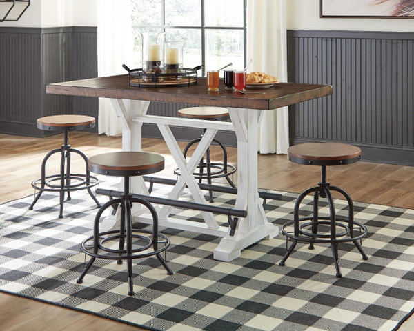 Ashley Valebeck White Brown Counter Height Dining Table