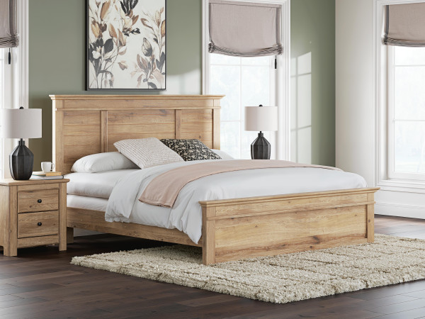 Ashley Fenderport Tan King Panel Bed