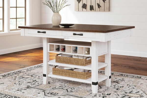 Ashley Valebeck White Brown Counter Height Dining Table D546-32