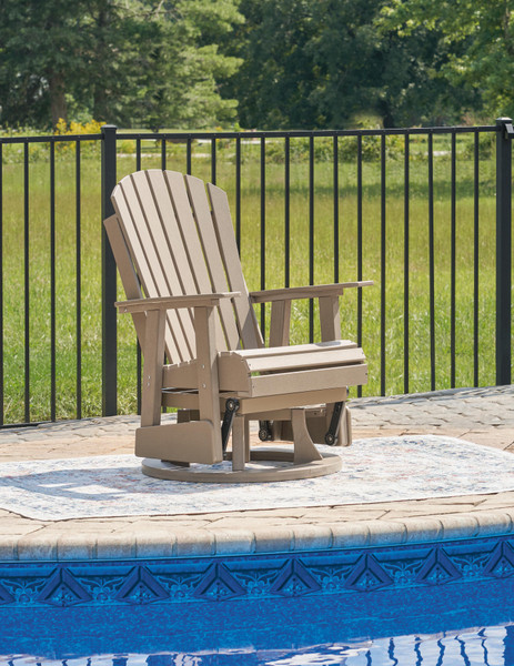 Ashley Hyland Wave Driftwood Outdoor Swivel Glider Chair