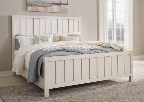 Benchcraft Shaybrock Antique White California King Panel Bed