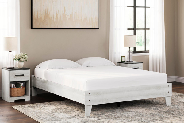 Ashley Shawburn Whitewash Queen Platform Bed