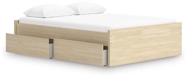 Ashley Onita White Queen Platform Bed with 2 Side Storage