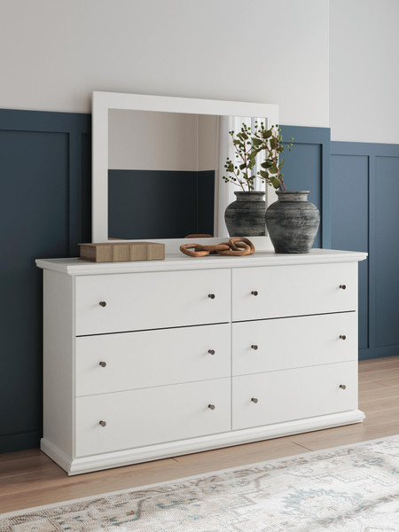 Ashley Bostwick Shoals White Dresser and Mirror