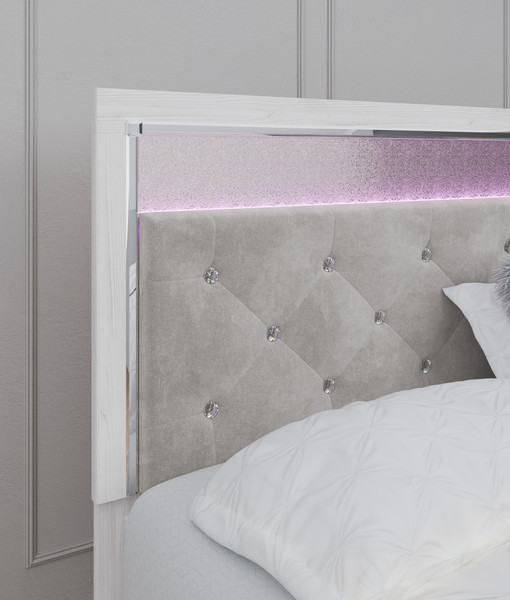 Ashley Altyra White King/California King Upholstered Panel Headboard