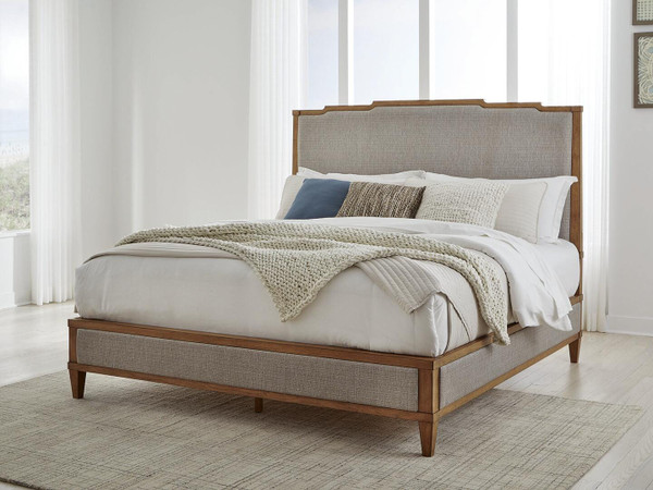 Ashley Sharlance Light Brown California King Upholstered Panel Bed