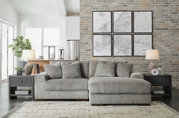 Ashley Lindyn Fog 2-Piece Sectional with Chaise 21105/17/64