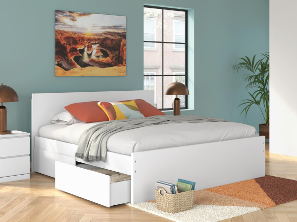 Ashley Onita White King Panel Platform Bed with Storage