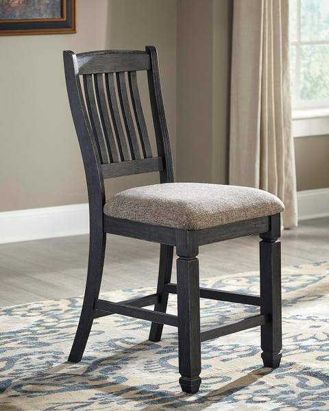 Ashley Tyler Creek Black Grayish Brown Counter Height Bar Stool (Set of 2)
