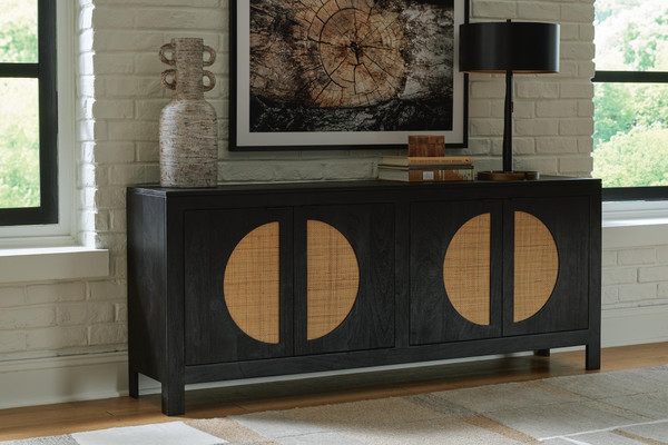 Ashley Cliffiings Black Natural Accent Cabinet