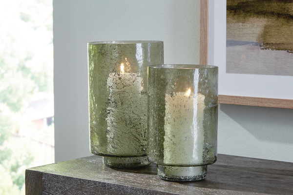 Ashley Clarkton Green Candle Holder Set (Set of 2)