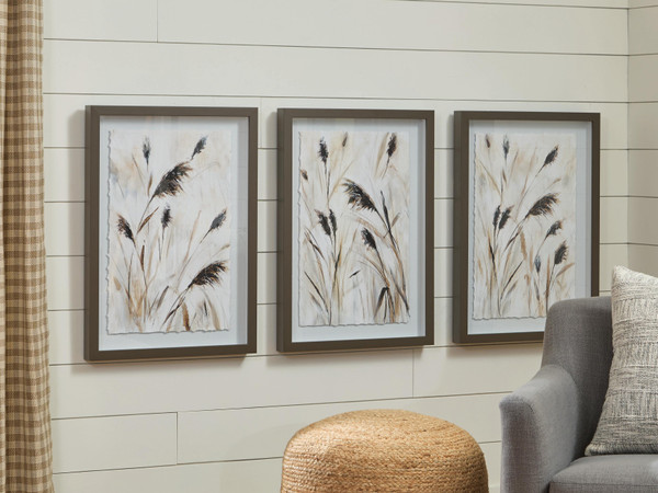 Ashley Honslow Brown Black White Wall Art (Set of 3)