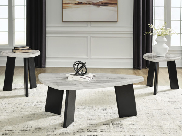 Ashley Lilyberg Gray Black Table (Set of 3)