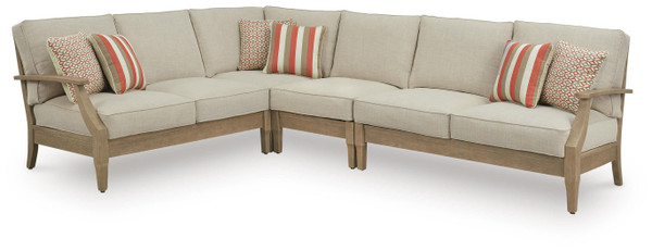 Ashley Clare View Beige 4-Piece Outdoor Sectional
