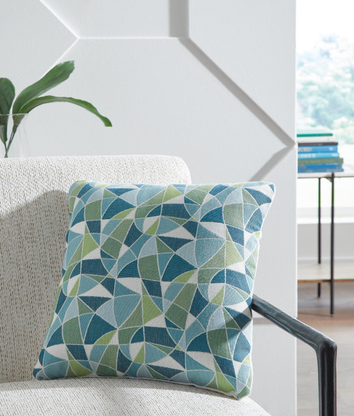 Ashley Seanow Next-Gen Nuvella Green Turquoise White Pillow