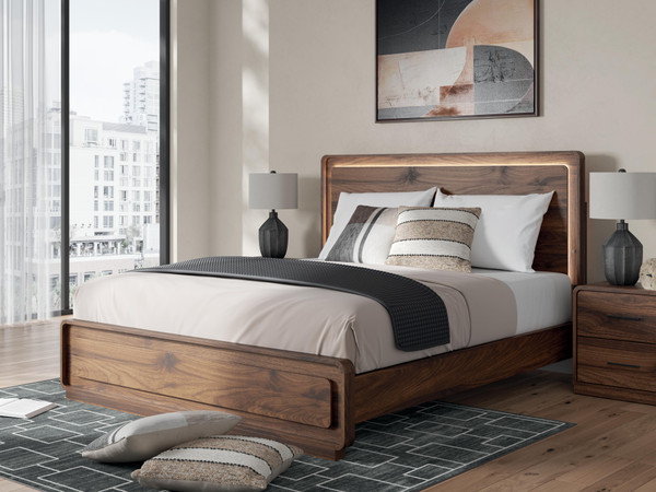 Ashley Hollinaze Walnut Brown California King Panel Bed