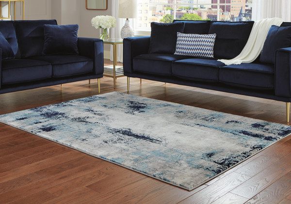 Ashley Leonelle White Blue Gray 7'10" x 10' Rug
