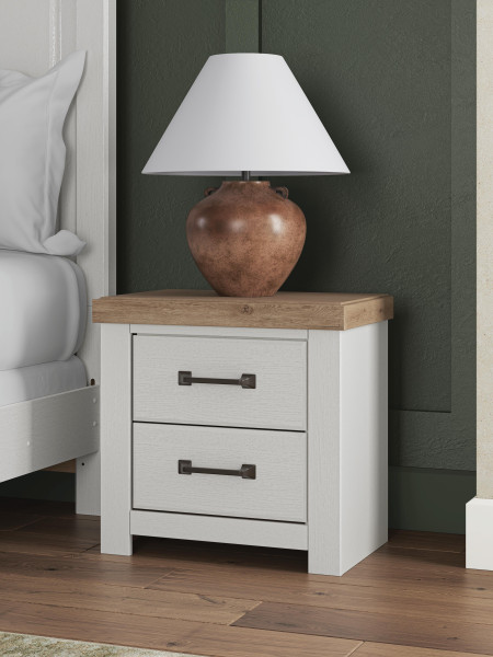 Benchcraft Savonport White Brown Nightstand