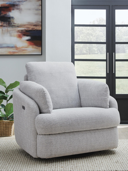 Ashley Alainmont Next-Gen Nuvella Stone Swivel Power Recliner