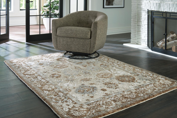Ashley Ainswick Brown Beige Gray Memory Foam Medium Rug