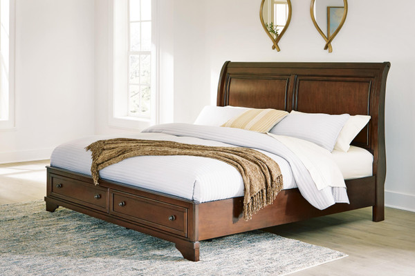 Ashley Trellington Brown King Sleigh Storage Bed