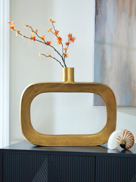 Ashley Lawtonville Antique Gold Finish Vase