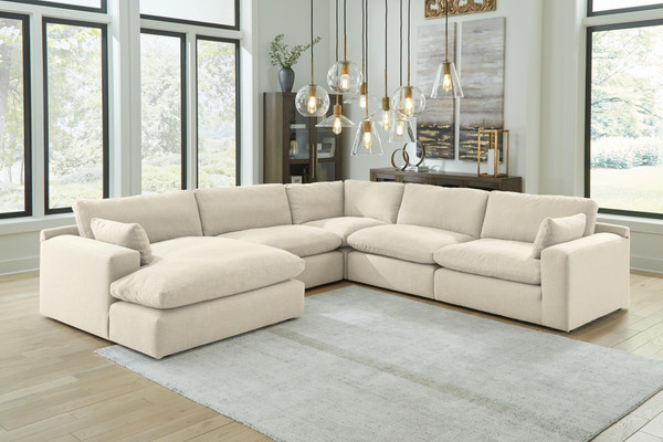 Benchcraft Elyza Linen 5-Piece Sectional with Chaise