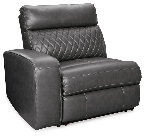 Ashley Samperstone Gray 2-Piece Power Reclining Sectional Loveseat