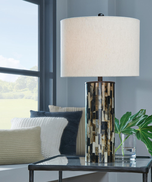 Ashley Ellford Black Brown Cream Table Lamp