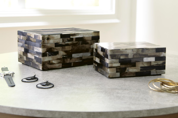 Ashley Ellford Black Brown Cream Box (Set of 2)