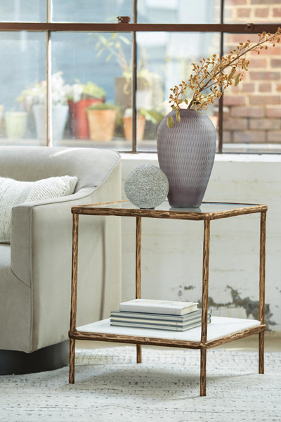 Ashley Ryandale Antique Brass Finish Accent Table
