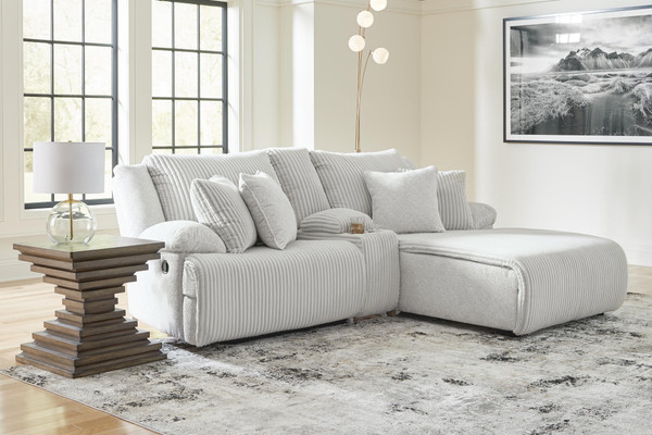 Ashley Top Tier Alloy 3-Piece Reclining Sectional Sofa with Chaise 92706/07/40/57