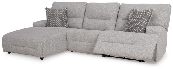 Ashley Acklen Place Pewter 3-Piece Power Reclining Sectional 93605/46/62/79