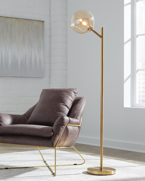 Ashley Abanson Amber Gold Finish Floor Lamp