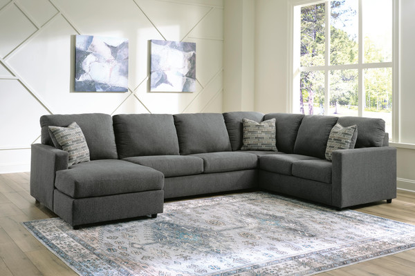Ashley Edenfield Charcoal 3-Piece Sectional with Chaise