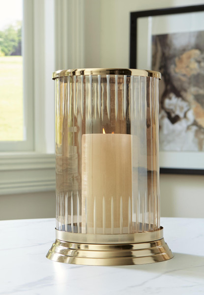 Ashley Aavinson Amber Gold Finish Candle Holder