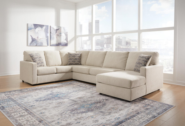 Ashley Edenfield Linen 3-Piece Sectional with Chaise 29004/17/34/48