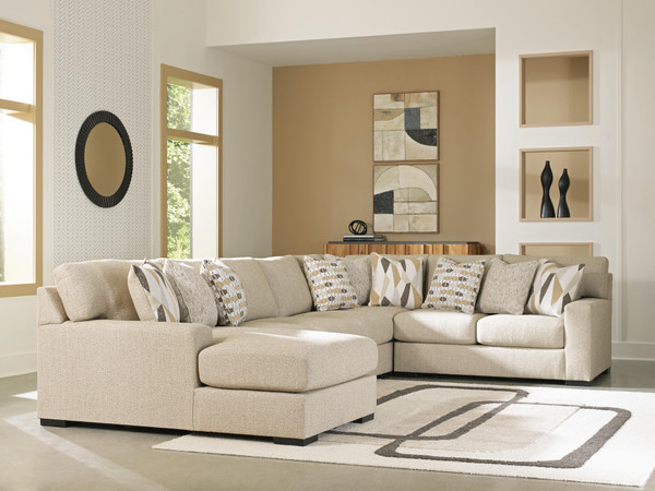 Benchcraft Laurelgrove Pebble 5-Piece Sectional with Chaise