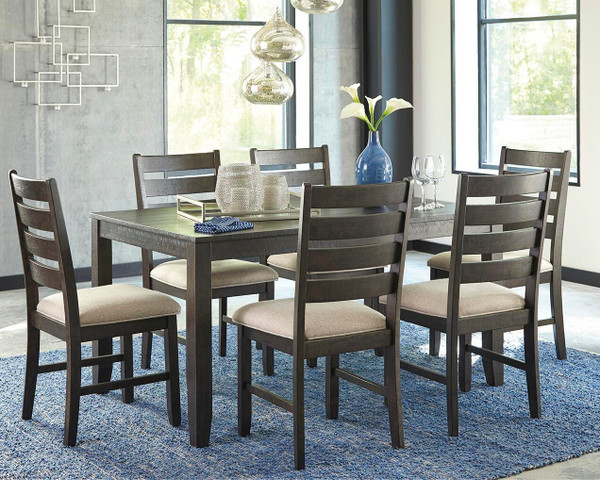 Ashley Rokane Brown Dining Table and Chairs (Set of 7)
