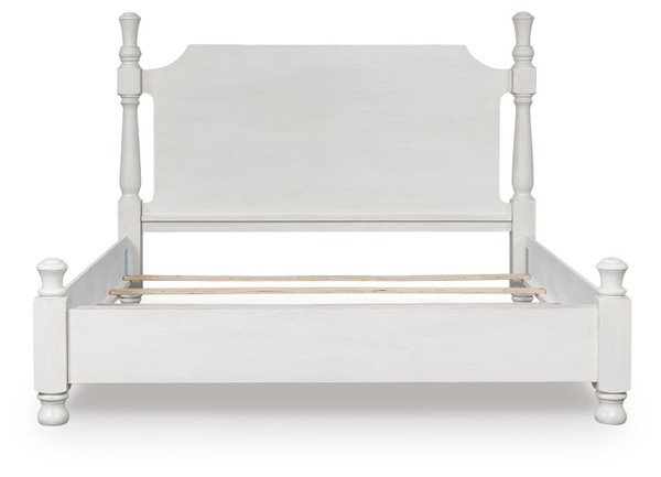 Ashley Chadworth Antique White California King Poster Bed