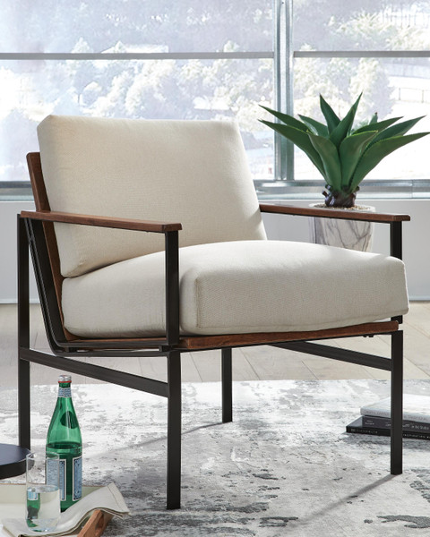 Ashley Tilden Ivory Brown Accent Chair