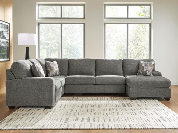 Ashley Newellen Greystone 3-Piece Sectional with Chaise 48405/17/34/48