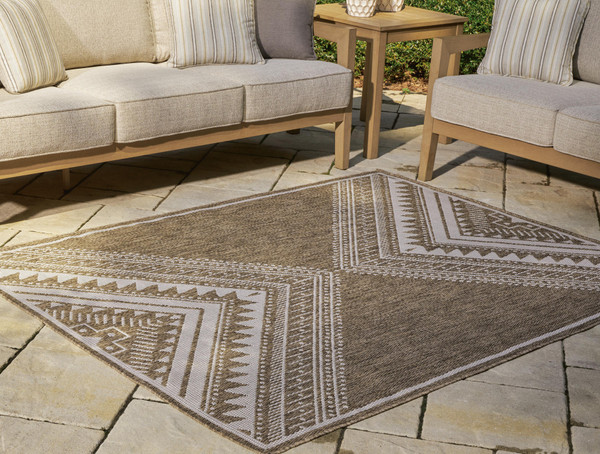 Ashley Dunsler Brown Cream 8' x 10' Rug