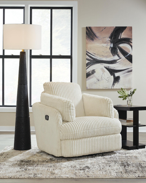 Ashley Tie-Breaker Ivory Swivel Glider Recliner