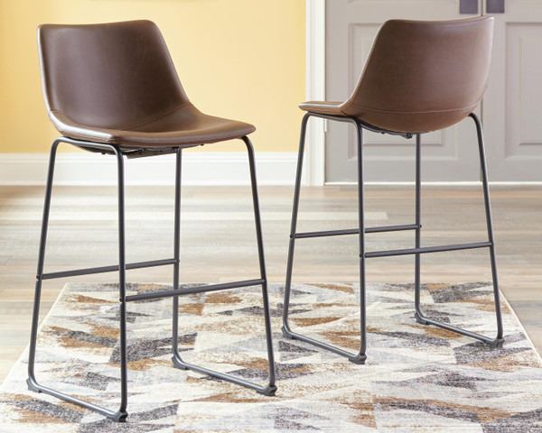 Ashley Centiar Brown Pub Height Bar Stool (Set of 2)