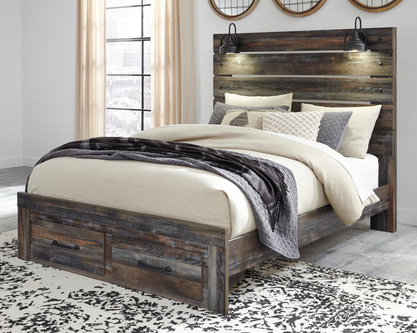 Ashley Drystan Multi Queen Panel Bed with 2 Storage Drawers B211/57/96/54S